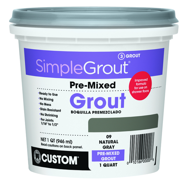 Simplegrout Pre-Mix Grout Nat Gry Qt PMG09QT